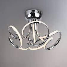 Cortez 5 Light Integrated Led Swirl Semi Flush Ceiling Fitting Light Fittings Ceiling Lights Modern Ceiling Light