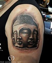 tedhawkinsart:buddha-head-buddha-buddha-head-black-and-grey-realism-buddhist
