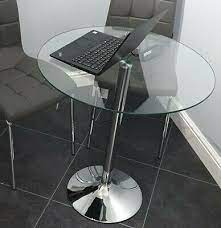 Small round metal dining table. Small Round Glass Dining Table Breakfast Bar Kitchen Living Room Furniture Metal Ebay