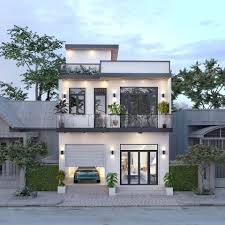 2874 Exterior House Scene Sketchup Model By Leemindung Free Download In 2020 Small House Model House Exterior Industrial House Exterior