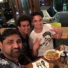 the bathroom hallway adjoining to restaurant next door