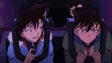 Ran kisses him on the cheek, and as shinichi is about to kiss ran, he feels the aptx 4869 medication wearing off and has to run off, hiding in hattori's backpack. Conan And Ran Gifs Tenor