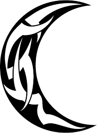 Attractive Black And White Tribal Half Moon Tattoo Design Tribal Moon Tattoo Half Moon Tattoo Moon Tattoo