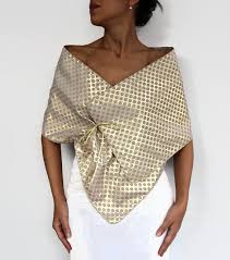 Evening Shawl Wrap Gold Beige Polka Dot Taffeta Scarf Wedding Mother Of The Bride Wear Shoulder Stole Costume Dress Cover Fashion Evening Shawls Dress Cover