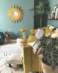 Dark Interiors Living Room Dark Green Walls Mustard Yellow Velvet Sofas And Su Li Green Walls Living Room Dark Green Living Room Living Room Wall Designs