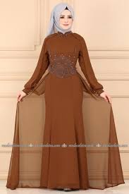 Moda Selvim Gupuru Incili Pelerinli Abiye Ygs6210 Kahve Fashion Long Sleeve Dress Dresses With Sleeves