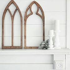 Ensure your home reflects elegant beauty and grandeur with cathedral window wood wall decor! Rustic Farmhouse Wall Decor Farmhouse Cathedral Window Frame Wood Wall Arch Window
