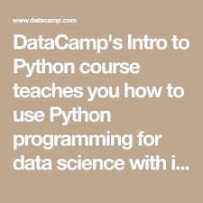 Intro To Python For Computer Science And Data Science Datacamp S Intro To Python Course Teaches You How To Use Python Programming For Data Science With Interactive With Images Data Science How To Use Python Python Programming