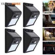 4pcs Rechargeable Solar Power Led Wall Light Pir Motion Sensor Outdoor Waterproof Garde Motion Sensor Lights Outdoor Sensor Lights Outdoor Outdoor Solar Lamps