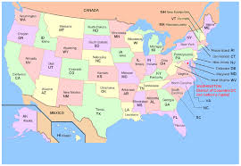 Key state data, such as state senators: Usa Map With Postal Codes Abbreviation State Names United States Map Kansas Missouri Usa Map