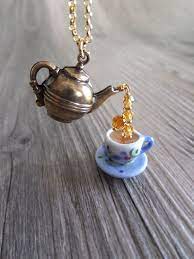Lavender Tea Necklace Tea Jewelry Teapot Jewelry Teapot Charms