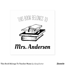 This Book Belongs To Teacher Name Self Inking Stamp Zazzle Com In 2020 Self Inking Stamps Teacher Name Teacher Books