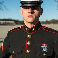 U.S. Marine Corps Sgt. Maj. Vincent F. Young speaks