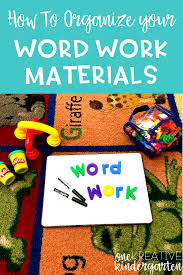 How To Organize Your Word Work Materials One Kreative Kindergarten Word Work Reading Classroom Word Work Activities