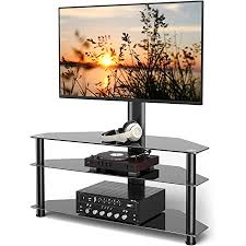 Tv wall mounts, ceiling mounts, monitor mounts, mounts, multi arm mounts, double arm mounts, triple arm mounts, quad arm mounts, three three (3) tier glass tv stand with mounting bracket. Amazon Com 5rcom Swivel Corner Floor Tv Stand With Mount For Most 37 42 47 50 55 60 65 70 Inch Plasma Lcd Led Flat Or Curved Screens Tvs 3 Tier Tempered Glass Shelves For Media Max Vesa 600x400mm Electronics