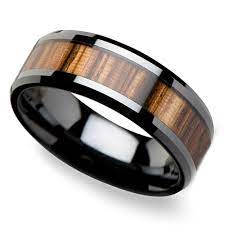 Zebra Wood Inlay Men S Beveled Ring In Black Ceramic 8mm Wood Wedding Ring Wooden Rings Engagement Wooden Wedding Ring