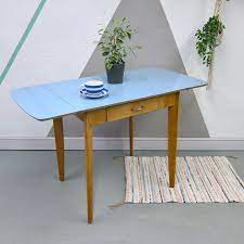 Kitchen table with formica top. Blue Formica Kitchen Vintage Dining Table Mid Century