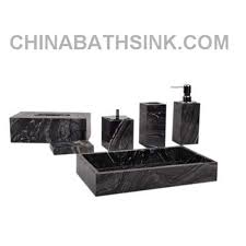 Beautiful carrara white marble mosaic bathroom accessories. Black Wooden Marble Bathroom Accessories Stone Bath Sets