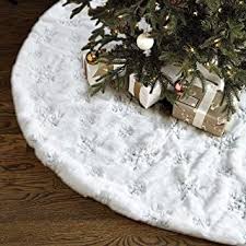 Composed of elegant silver polyester raw silk with rich gray velvet border. Amazon Com Christmas Tree Skirts Silver Tree Skirts Seasonal Decor Home Kitchen
