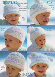 Baby Hat Knitting Patterns Sirdar Snowflake Chunky Magic Etsy Baby Hat Knitting Pattern Baby Hats Knitted Hats
