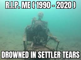 Agent Ndn On Twitter Image Description Meme Of A Skeleton Sitting In A Chair Underwater The Caption Says R I P Me 1990 2020 Drowned In Settler Tears Https T Co R6y4ry8zrk Human skeleton skeleton sitting in chair, hd png download is free transparent png image. 1990 2020 drowned in settler tears