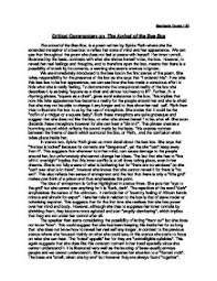 Critical Commentary On The Arrival Of The Bee Box Written By Sylvia Plath Gcse English Marked By Teachers Com