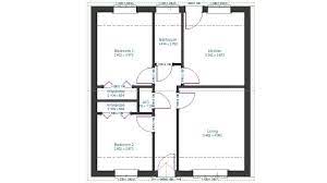 Lounge, dining, kitchen, store, 2no bedrooms sharing bathroom & passage. Stunning 3 Bedroom Floor Plan Bungalow Ideas House Plans