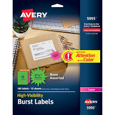 In this case, the for and id attributes are not needed because the association is implicit. Avery Neon Address Labels Sure Feed 2 1 4 180 Labels 5995 2 25 Diameter Burst Laser Neon Magenta Neon Green Neon Yellow Paper 12 Sheet 180 Total Label S 180 Pack Kopy Kat Office