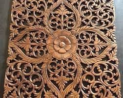 Carved Wood Headboards King For Sale Insects By Mythaihome On Etsy Carved Wood Wall Art Panel Wall Art Wood Wall Art