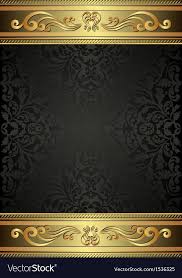 Background Black And Gold Border Design Black Background Vector Image On Vectorstock Black Background Painting Vintage Paper Background Wedding Background Images