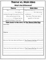 Finding The Theme And Comparing Theme To Main Idea Middle School Curriculum Main Idea Student Guide