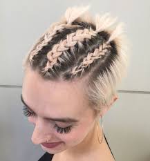 40 Gorgeous Braided Hairstyles For Short Hair Short Hair Tutorial Really Short Hair Braids For Short Hair