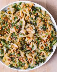 Basil Pasta with Parmesan, toasted Pine Nuts, and Lemon Garlic ...