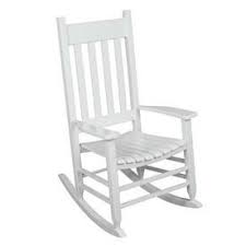 Shop Garden Treasures Painted White Wood Slat Seat Outdoor Rocking Chair At Lowe S White Rocking Chairs Wood Rocking Chair Rocking Chair Porch