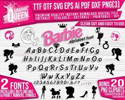 Barbie background transparent png is about barbie, alphabet, letter, doll, categories, party, monogram, october, lalaloopsy, ballet flat, barbie in the pink . 2 Barbie Font 2 Barbie Alphabet Ttf And Otf Downloadable And Etsy In 2021 Lettering Barbie Clip Art