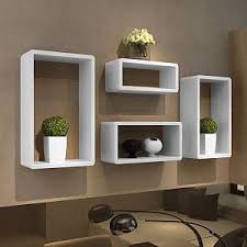 etageres design murale 4 cubes blanc decor de plateau flottant etagere bois flotte parement mural