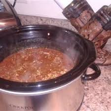 Cara S Texas No Bean Crock Pot Chili Recipe Allrecipes Com Chili Recipe Crockpot Crockpot Chili Chilli Recipes