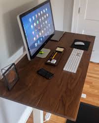 This clever ikea hack computer desk is perfect for a home office, with the bonus of lots of storage it uses the ikea trofast shelves as the base. Custom Walnut Top For Ikea Skarsta Desk With Magnetic Tray Nicholas L Eby