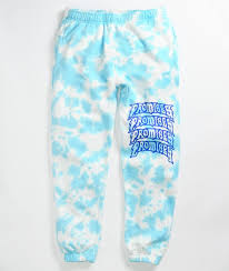 Broken Promises Temperal White Light Blue Tie Dye Sweatpants Zumiez