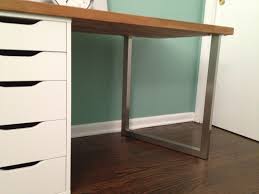 I wanted a large l shaped desk, and butcher block seemed like the. Ikea Pc Desk Hack Novocom Top