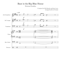 This is a premium feature. Bear In The Big Blue House Sheet Music For Piano Trumpet In B Flat Trombone Drum Group Saxophone Alto Jazz Band Download And Print In Pdf Or Midi Free Sheet Music