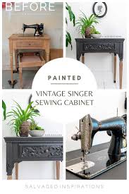 Buy sewing furniture and craft table by brands like sullivans, kangaroo kabinets & studio designs at joann. Singer Sewing Table Makeover Salvaged Inspirations