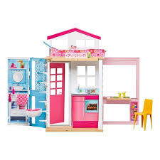 Barbie 2 Story House Close And Go Portable Playset Walmart Com Barbie Doll House Log Home Decorating Barbie Furniture