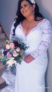 Plus Size Mermaid Wedding Dress With Long Sleeves On A Real Bride Reut Plus Wedding Dresses Wedding Dresses Plus Size Plus Size Wedding Dresses With Sleeves