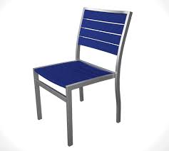 Outdoor Silver Aluminum Pacific Blue Polywood Restaurant Side Chair Outdoor F Outdoor Dining Chairs Patio Dining Chairs Contemporary Outdoor Dining Chairs