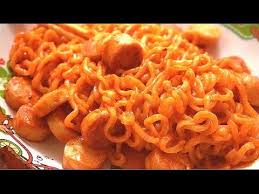 Korea Spicy Noodle Samyang Fire Ramen Milk Cheese Sausage Fire Noodle Recipe Spicy Noodles Food