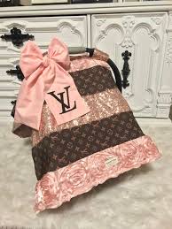 Lv Inspried Custom Car Seat Canopy Car Seat Cover Lv Etsy Baby Girl Car Seats Car Seat Girl Baby Car Seats Newborn