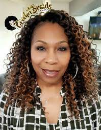 Steppin Into 2019 With Color And Curls My Client Is Stunning In 12 Freetress Crochet Hair Styles Freetress Curly Crochet Hair Styles Braided Hairstyles Updo