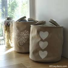 Sacs De Rangement Decoration Cœurs Jardin D Ulysse Rangement Sac Projets De Couture Panier Jute