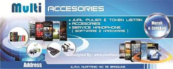 Banner Spanduk Toko Dan Service Handphone Counter Pulsa Multi Accesories Spanduk Desain Banner Desain